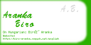 aranka biro business card